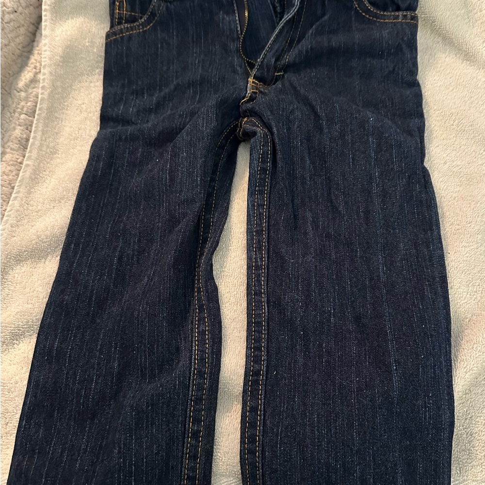 Classic Blue Denim Jeans with Subtle Fading